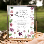 Póster Ring Hunt Floral Bridal Shower Game Rótulo<br><div class="desc">Rótulo de juego Ring Hunt Floral Bridal Shower. Vea todos los juegos de ducha de novia en colección.</div>