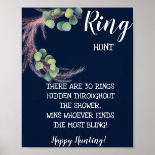 Póster Ring Hunt Pampas Grass Bridal Shower Game
