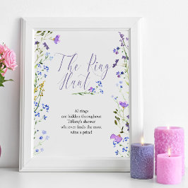 Póster Ring Hunt Purple Wildflower Bridal Shower