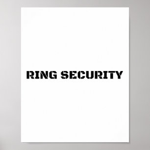 Póster Ring Security Funny Boda Bride Groom Fiesta Regalo