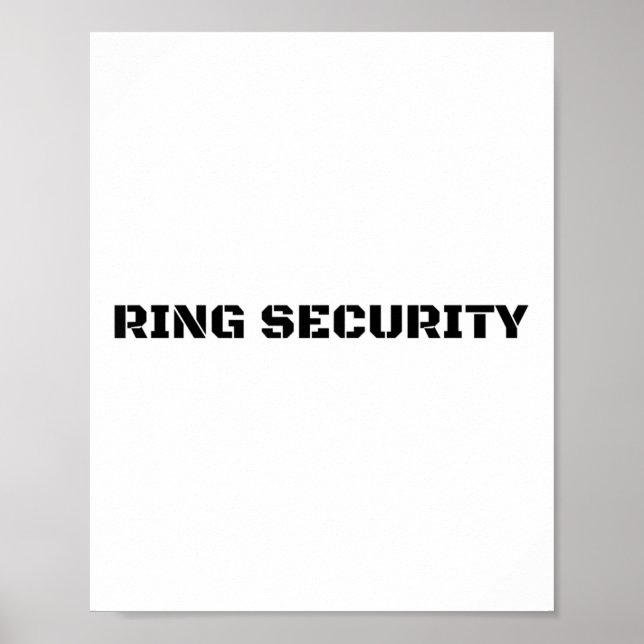 Póster Ring Security Funny Boda Bride Groom Fiesta Regalo (Frente)