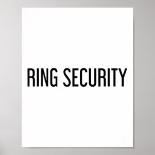Póster Ring Security Funny Boda Bride Groom Fiesta Regalo