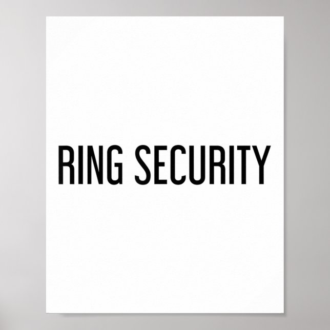 Póster Ring Security Funny Boda Bride Groom Fiesta Regalo (Frente)