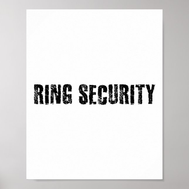 Póster Ring Security Funny Boda Bride Groom Fiesta Regalo (Frente)