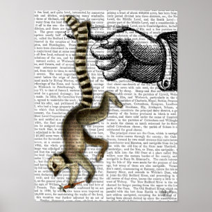 Póster Ring Tailed Lemur on Finger