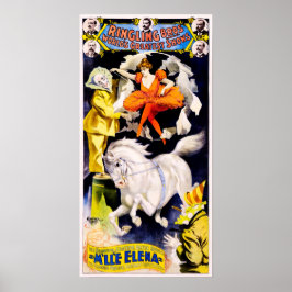 Póster Ringling Bros celebran Miss Elena Old American Cir