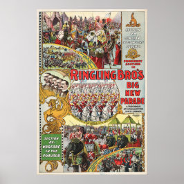 Póster Ringling Bros Circus - Circa 1899