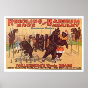 Póster Ringling Bros. La maravilla lleva los años 20 del