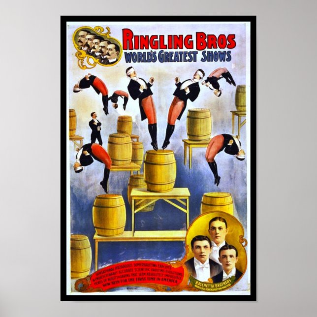 Póster Ringling Brothers Circus Raschetta Brothers (Frente)