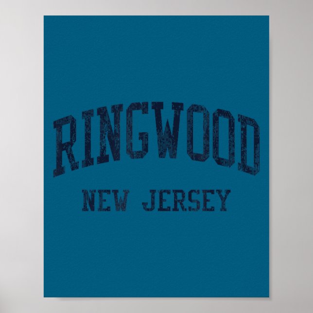 Póster Ringwood Nj Jn5 Vintage Athletic Blue Design  (Frente)