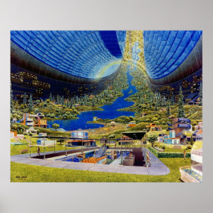 Póster Ringworld toroidal space habitat