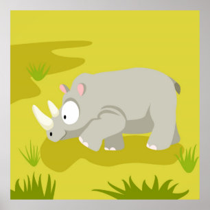 Póster Rinoceronte de mi serie de animales del mundo