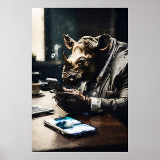 Póster Rinoceronte excéntrico