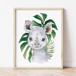 Póster Rinocerontes, animales de la jungla, animales de s