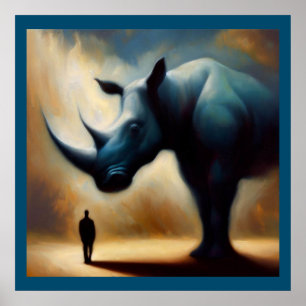 Póster Rinocerontes animales espirituosos 1