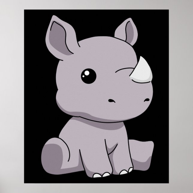 Póster Rinocerontes obsequia a los niños Rinocerontes Rhi (Frente)
