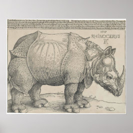 Póster Rinocerontes, Woodcut por Albrecht Durer