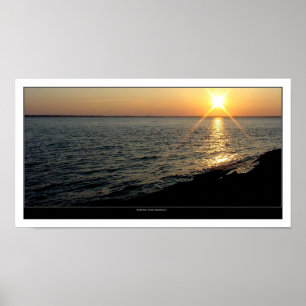 Póster Río amplio en la puesta del sol