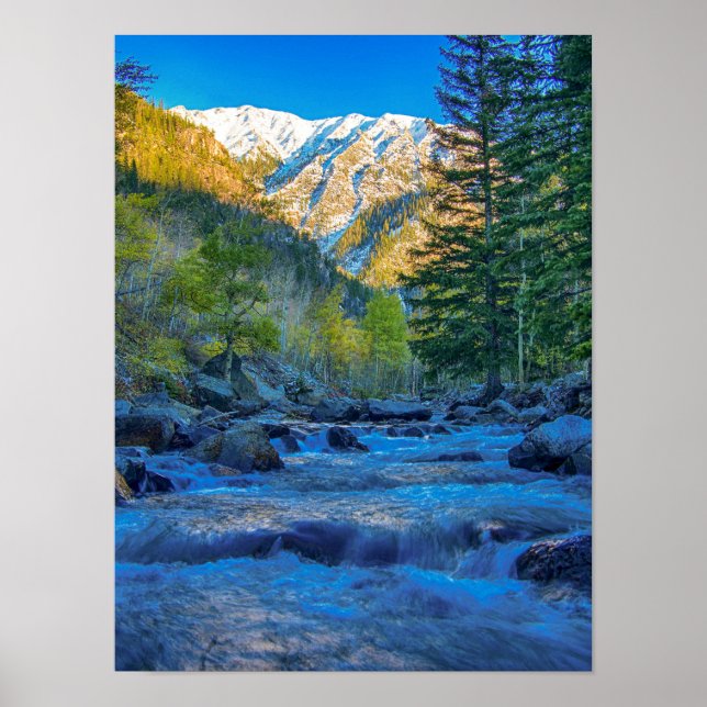 Póster Río Bed Sunrise // Agua de larga exposición (Frente)