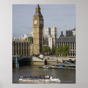 Póster Río Big Ben y Támesis