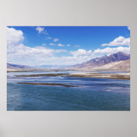 Río Brahmaputra y paisaje montañoso - Tíbet