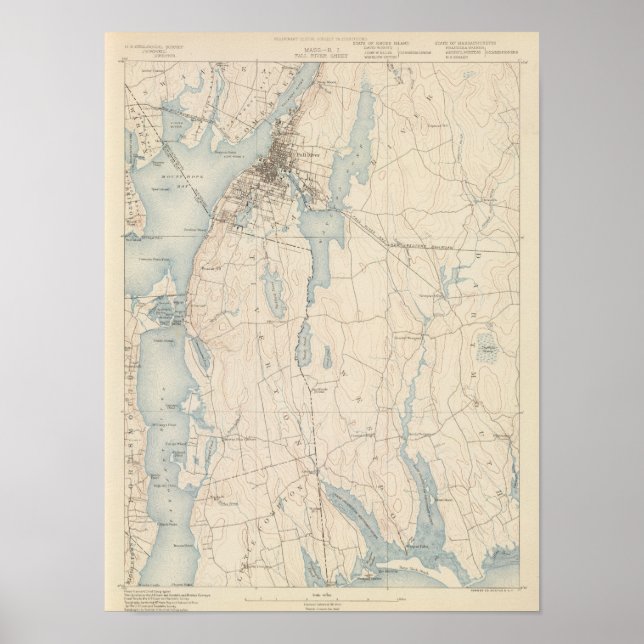 Póster Río Caída, Massachusetts (Frente)