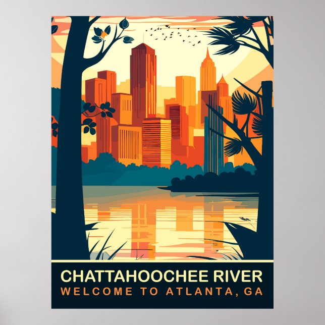 Póster Río Chattahoochee Atlanta, Georgia, Viajes (Frente)