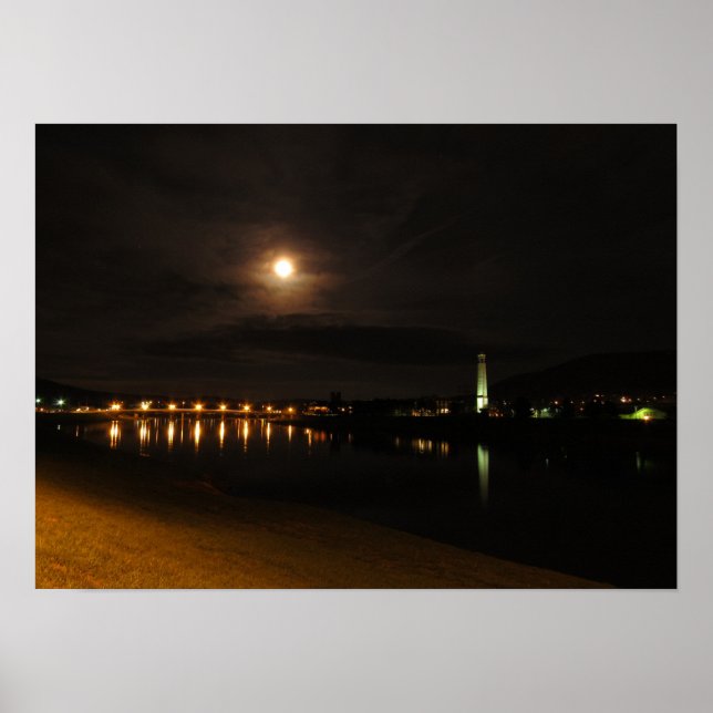 Póster Río Chemung de noche (Frente)