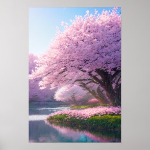 Póster Río Cherry Blossom