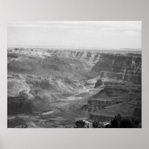 Póster Río Colorado Blanco y Negro En Gran Cañón 16x20