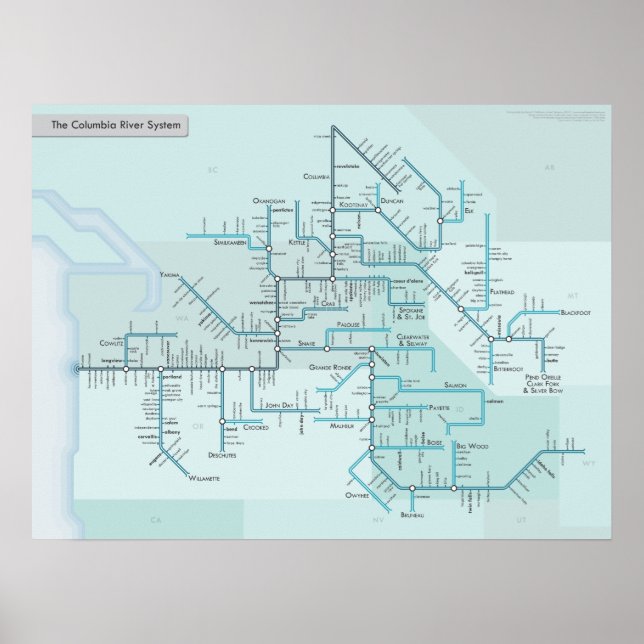 Póster Río Columbia 18" x 24" (Frente)