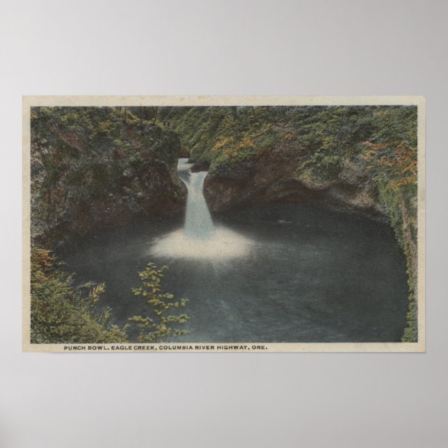 Póster Río Columbia, Oregón - Punch Bowl (Frente)