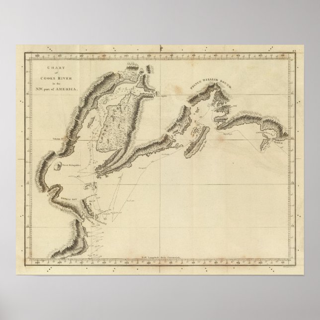 Póster Río Cooks, Alaska (Frente)