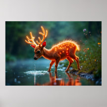 Río de bebidas mágicas de ciervos resplandecientes