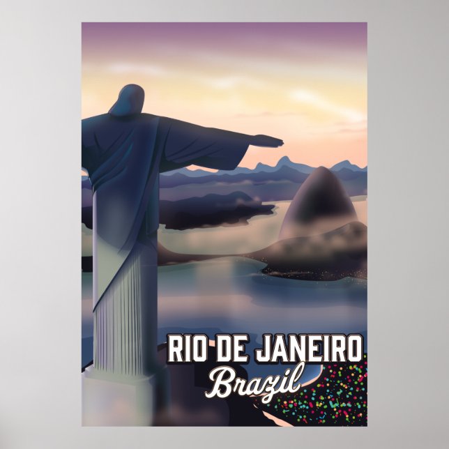 Póster Río de Janeiro Brasil poster de viajes. (Frente)