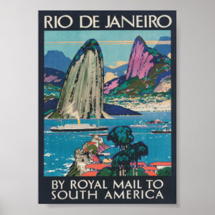 Póster Río de Janeiro Brasil Poster de Viajes de Vintage
