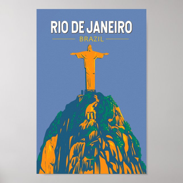 Póster Río de Janeiro Brasil Viaje a la intemperie (Frente)