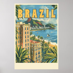 Póster Río de Janeiro, Brasil Viajes de época