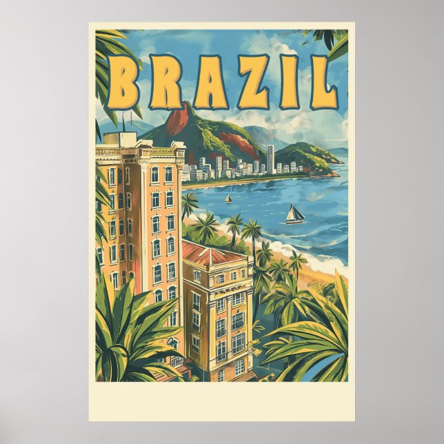 Póster Río de Janeiro, Brasil Viajes de época (Frente)
