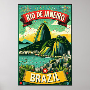 Póster Río de Janeiro: Colores vibrantes de Brasil