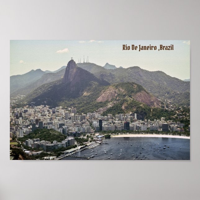 Póster Río de Janeiro, playa de las montañas de Brasil (Frente)