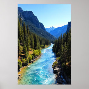 Póster Río de Montaña Cristalino