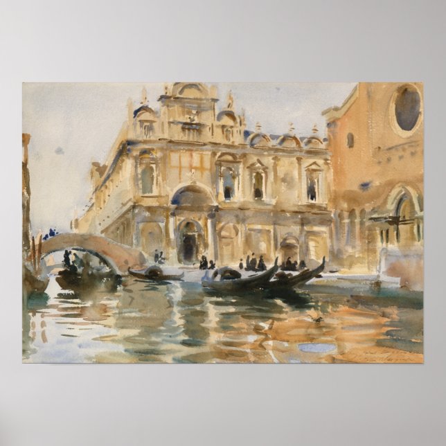 Póster Río dei Mendicanti, Venecia de John Singer Sargent (Frente)