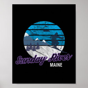 Póster Río del domingo Newry Maine Nueva Inglaterra Usa E