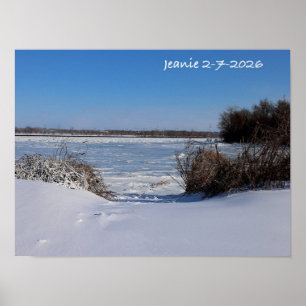 Póster Río Delaware nevado