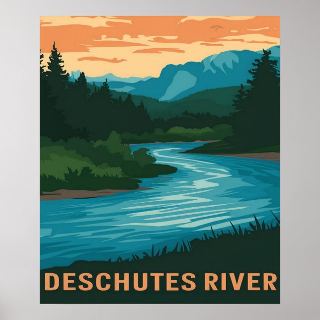 Póster Río Deschutes Oregon (Frente)