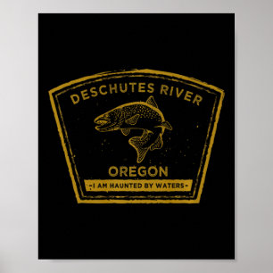 Póster Río Deschutes Oregon Pesca con Mosca Premium