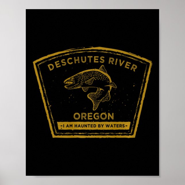 Póster Río Deschutes Oregon Pesca con Mosca Premium  (Frente)