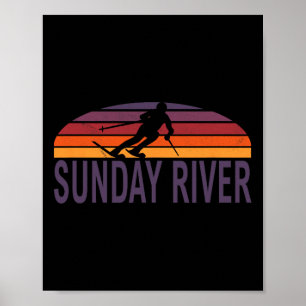 Póster Río Domingo Nuevo Maine Nueva Inglaterra Esquí Est