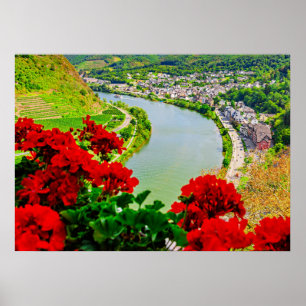 Póster Río en Cochem, Alemania,